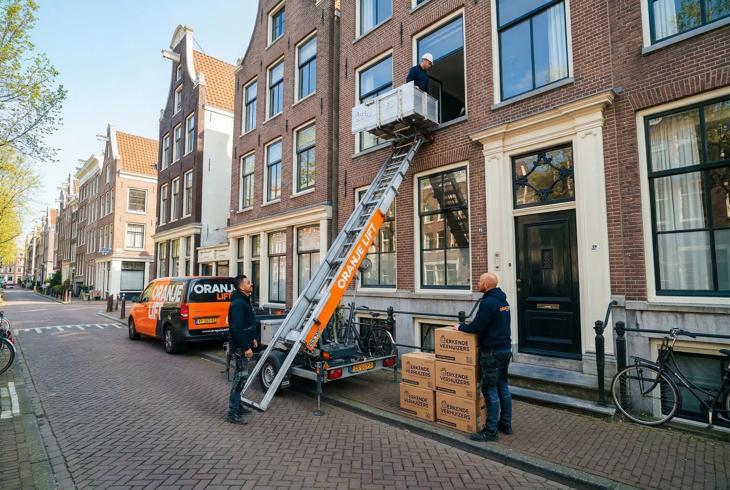 Aanhangerlift voor verhuizing in smalle straat Utrecht