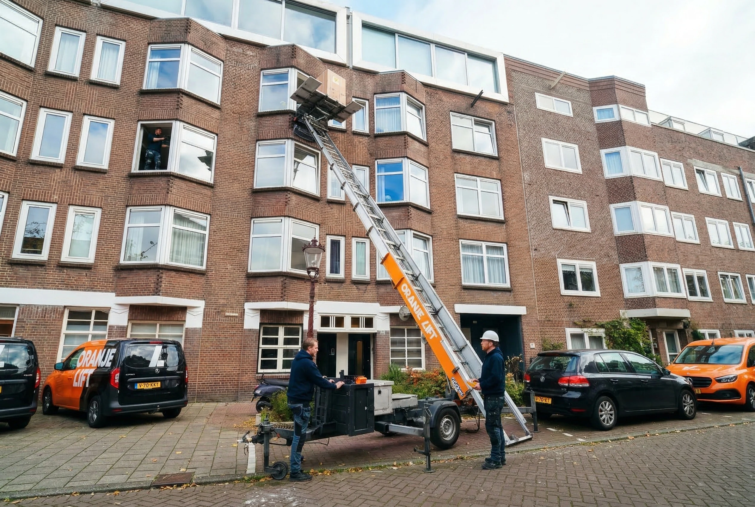 Verhuislift in actie in Utrecht