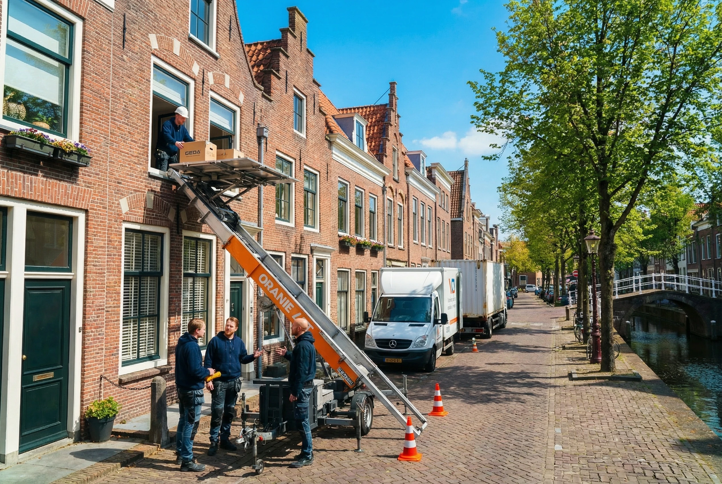 Aanhangerlift bij woning in Utrecht