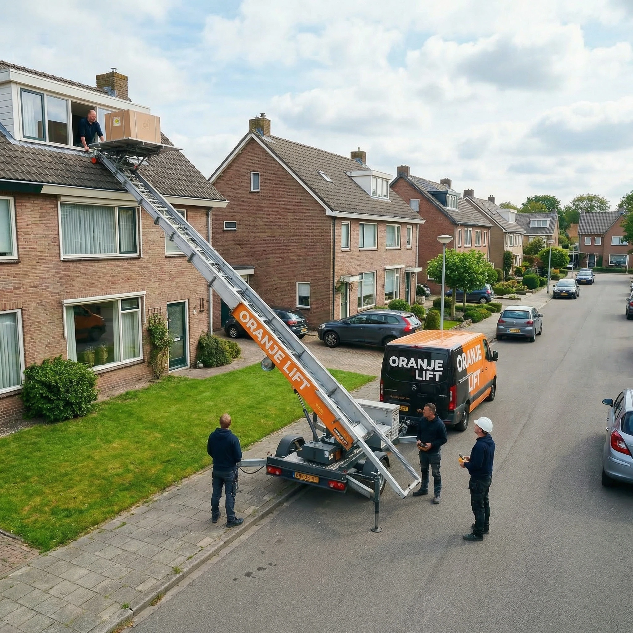 Verhuislift geplaatst in woonwijk Utrecht